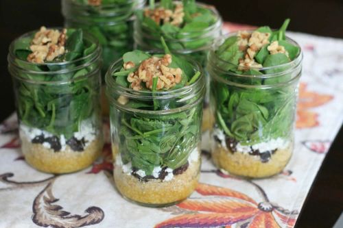 Make-Ahead Spinach Salad in a Jar