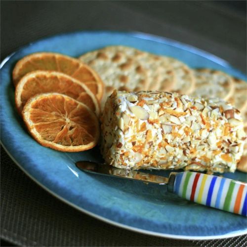 Almond and Orange-Crusted Honey Goat Cheese Log