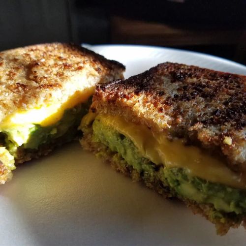 Creamy Jack Grilled Cheese with Fruit-Glazed Avocado