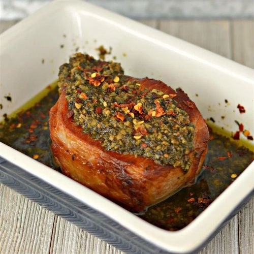 Pesto-Coated Center-Cut Pork Chop