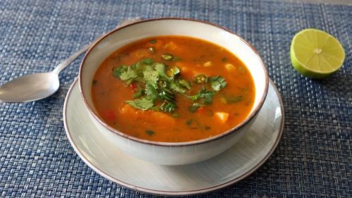 Red Curry Chicken and Pumpkin Soup