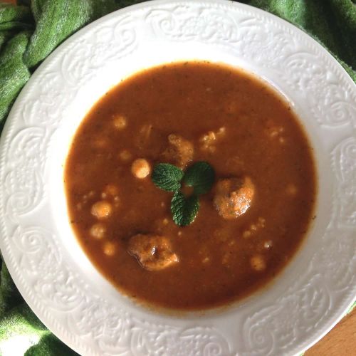 Chorba Hamra bel Frik (Algerian Lamb, Tomato, and Freekeh Soup)