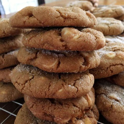 Chewy White Chocolate Chip Gingerbread Cookies