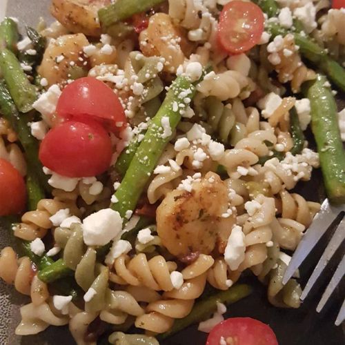 Zesty Feta and Shrimp Summer Pasta Salad