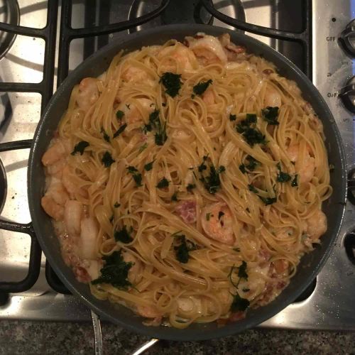 Bacon Shrimp Scampi Pasta