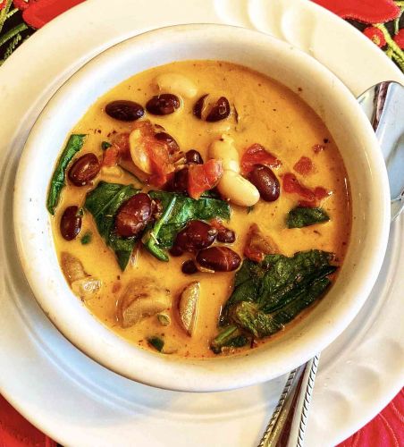 Slow Cooker Chicken Chili with Greens and Beans