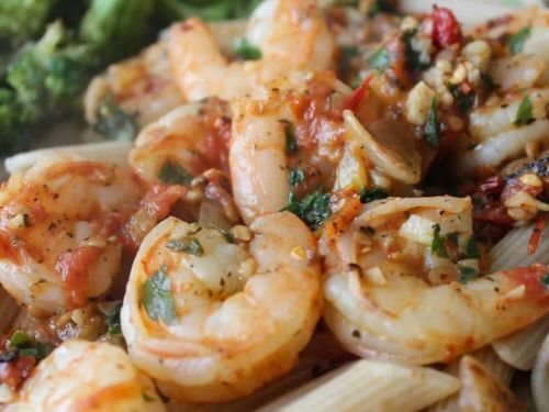 Spicy Shrimp and Tomato Scampi