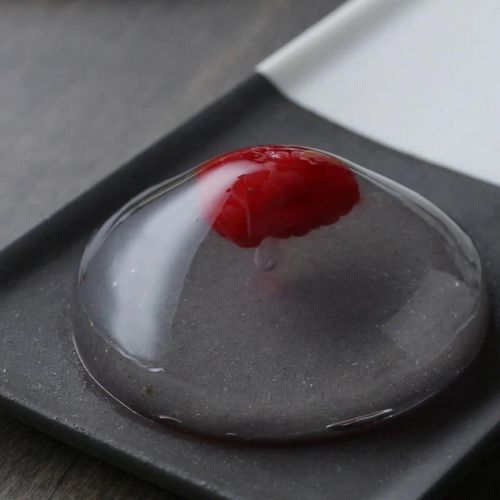 Raspberry Rain Drop Cake