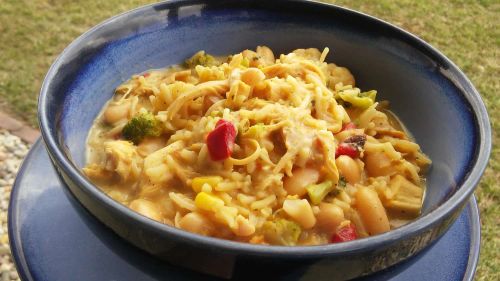 White Chicken Chili with Rice