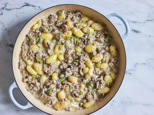 Creamy Sausage and Mushroom Gnocchi Skillet