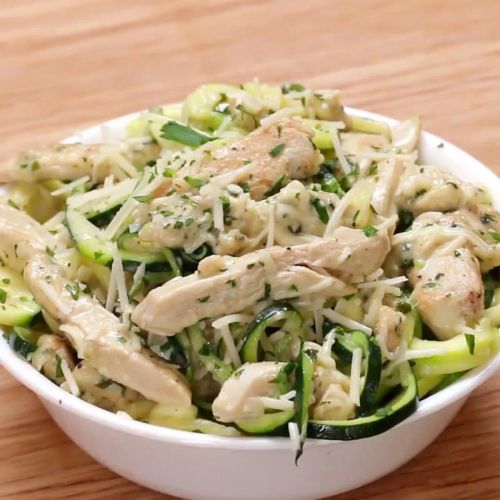 Zucchini Noodle Chicken Alfredo