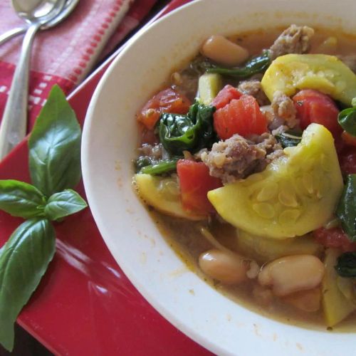 Tuscan Bean and Chicken Italian Sausage Soup