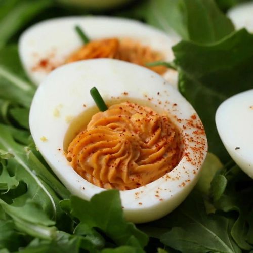 Halloween Pumpkin Deviled Eggs