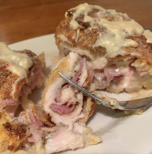 Chicken Cordon Bleu with Dijon Cream Sauce