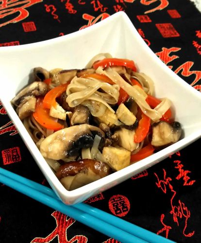 Mushroom, Tofu, and Noodle Stir-Fry