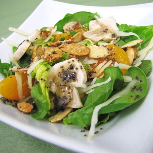 Sugar Toasted Almond Spinach Salad