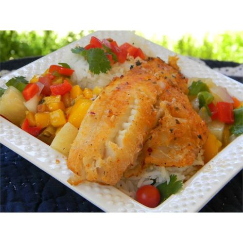 LaWanna's Mango Salsa on Tilapia Fillets