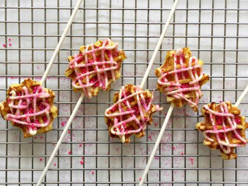 Mini Waffle Pops with Candy Sprinkles