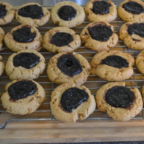 Peanut Butter and Jelly Thumbprint Cookies