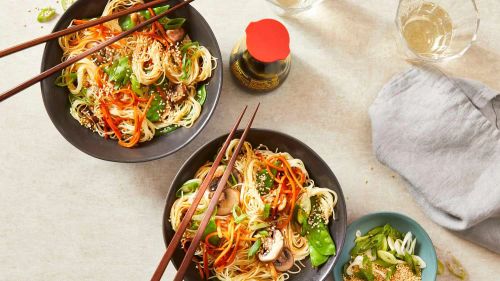 Quick Noodle-Veggie Bowls