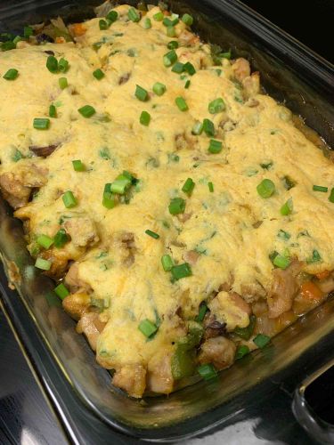 Cornbread and Chicken Thigh Casserole