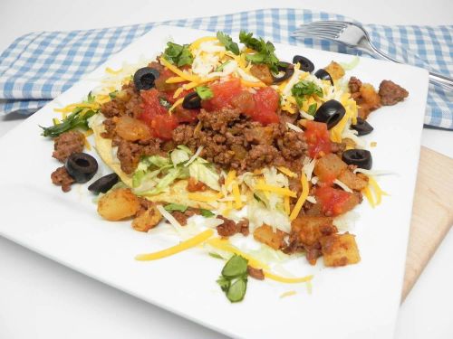 Ground Beef and Potato Tostadas