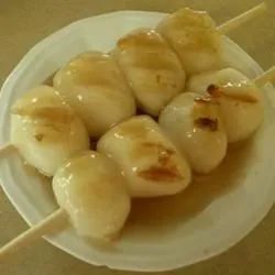 Kushi Dango (Japanese Skewered Rice Dumplings) with Mitarashi Sauce