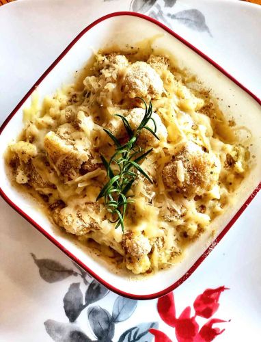 Cheesy Cauliflower in the Microwave