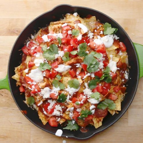 Loaded Chicken Enchilada Nachos