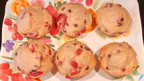 Springtime Strawberry Chocolate Chip Muffins