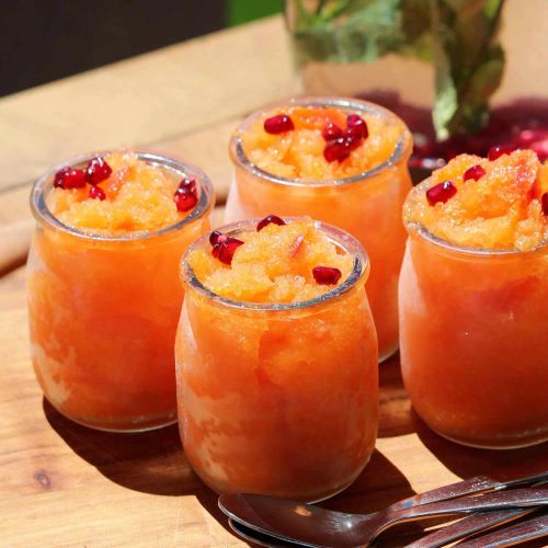 Red Apricot and Sparkling Wine Granita