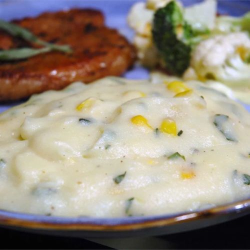 Creamy Polenta with Roasted Corn and Fresh Sage