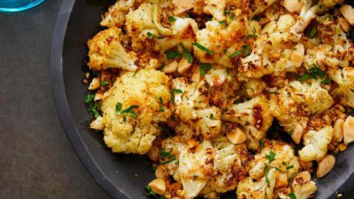 Air-Fried Cauliflower with Almonds and Parmesan