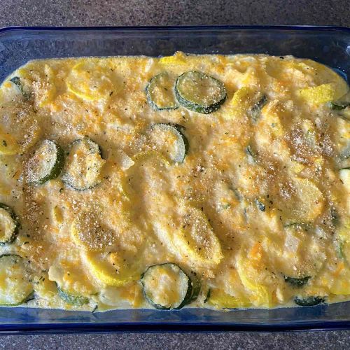 Cheesy Squash and Zucchini Casserole