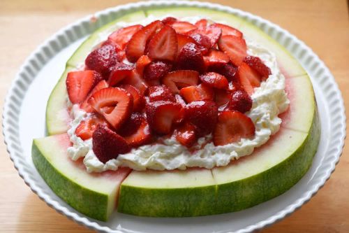 Strawberry Shortcake Watermelon Pizza