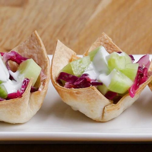 Coleslaw Cucumber Taco Cups