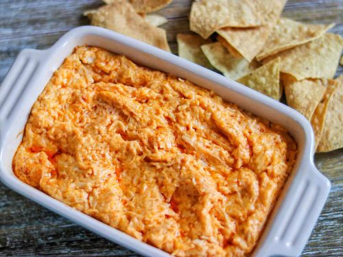 Baked Buffalo Dip with Canned Chicken