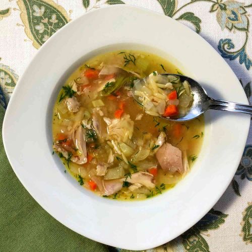 Chicken and Orzo Soup with Fennel