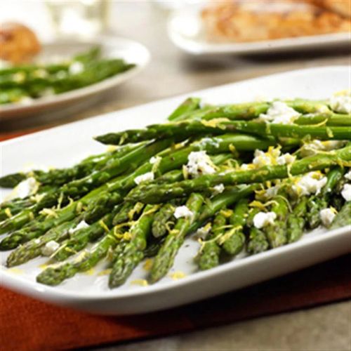 Roasted Asparagus with Lemon and Goat Cheese