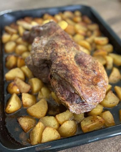 Greek Roast Lamb and Potatoes