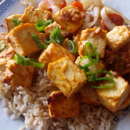 Spicy Baked Marinated Tofu