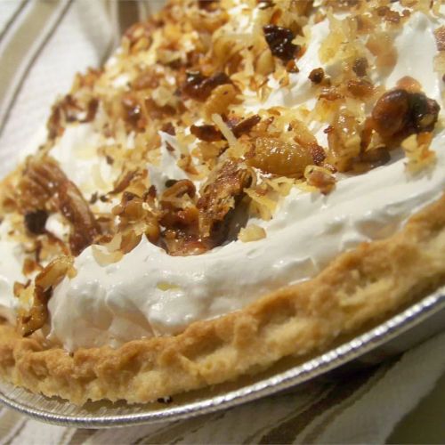 Toasted Coconut, Pecan, and Caramel Pie