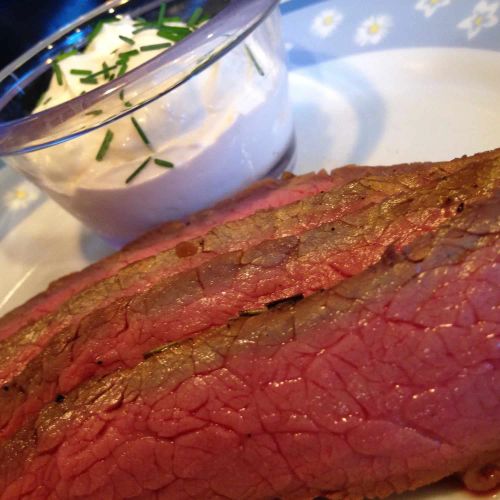 Marinated Flank Steak with Horseradish Cream