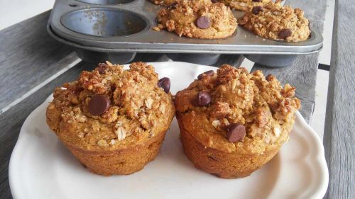 Pumpkin Banana Oat Muffins