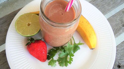 Strawberry-Lime-Cilantro Smoothie