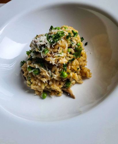 Mushroom and Pea Risotto