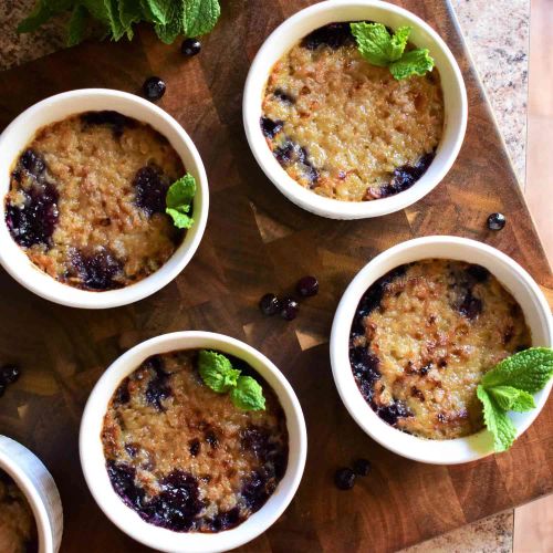 Blueberry Oatmeal Cream Brulee