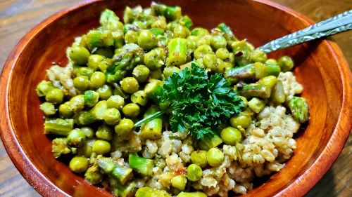 Pesto Farro with Spring Veggies