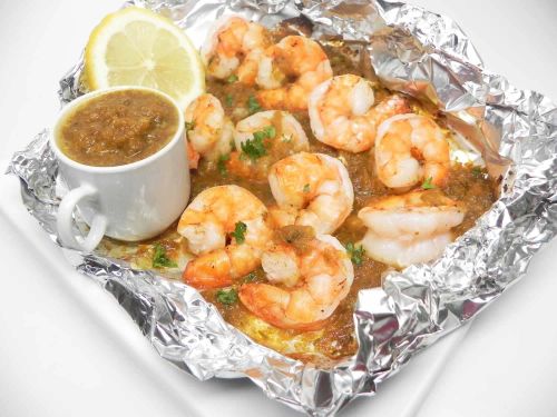 Jamaican Jerk Shrimp in Foil