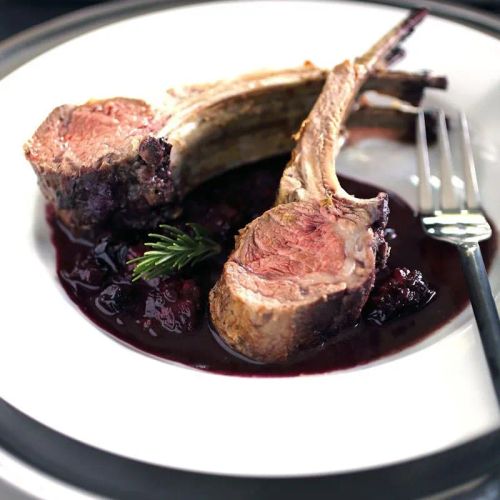 Rack of Lamb with Blueberry Sauce